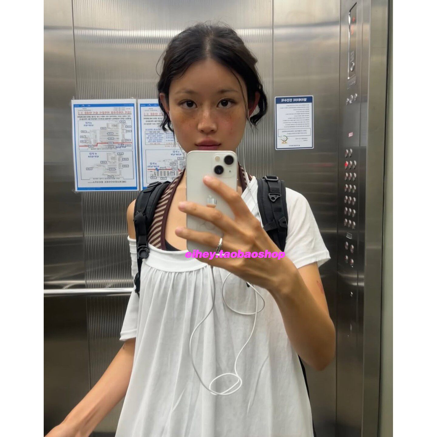 eihey诶嘿美式简约辣妹斜领露肩短袖T恤女夏季宽松百搭休闲风上衣