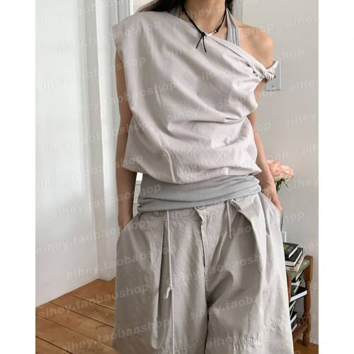 eihey诶嘿环扣纽结露肩设计感