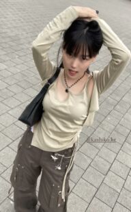 甜酷不规则绑带显瘦背心吊带开衫 简约修身 2件套 个性 eihey诶嘿新款