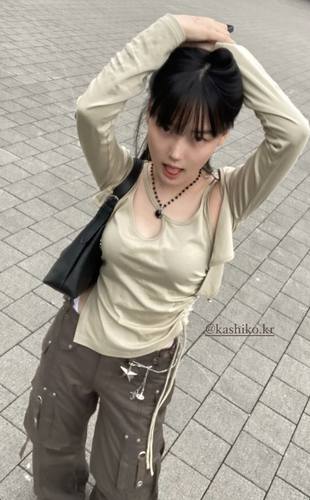 小众设计不规则绑带背心吊带开衫