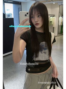 eihey诶嘿夏季新款短款美式辣妹上衣显瘦修身圆领短袖T恤上衣女