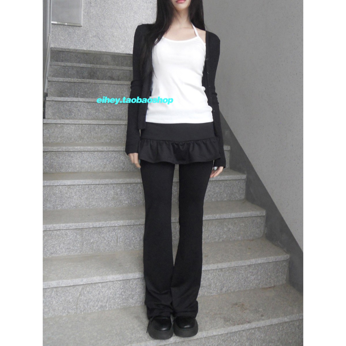 eihey诶嘿假两件长裤休闲裤女裤