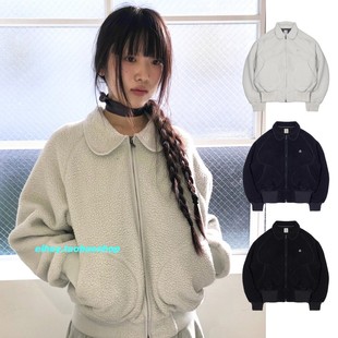 eihey诶嘿秋冬新款 羊羔毛休闲拉链外套 简约娃娃领摇粒绒百搭短款