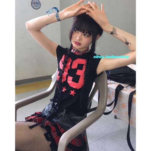 eihey诶嘿数字印花短袖T恤女