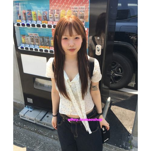 eihey诶嘿韩系ins温柔风25夏新款女时尚百搭波点印花短袖衬衫上衣