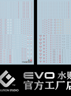 EVO RB02 1/144 高达模型军事 通用 警告 标示 HIQ 荧光 水贴包邮