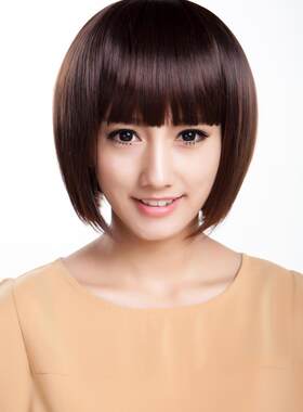 假发女短发高温丝蓬松韩国齐刘海