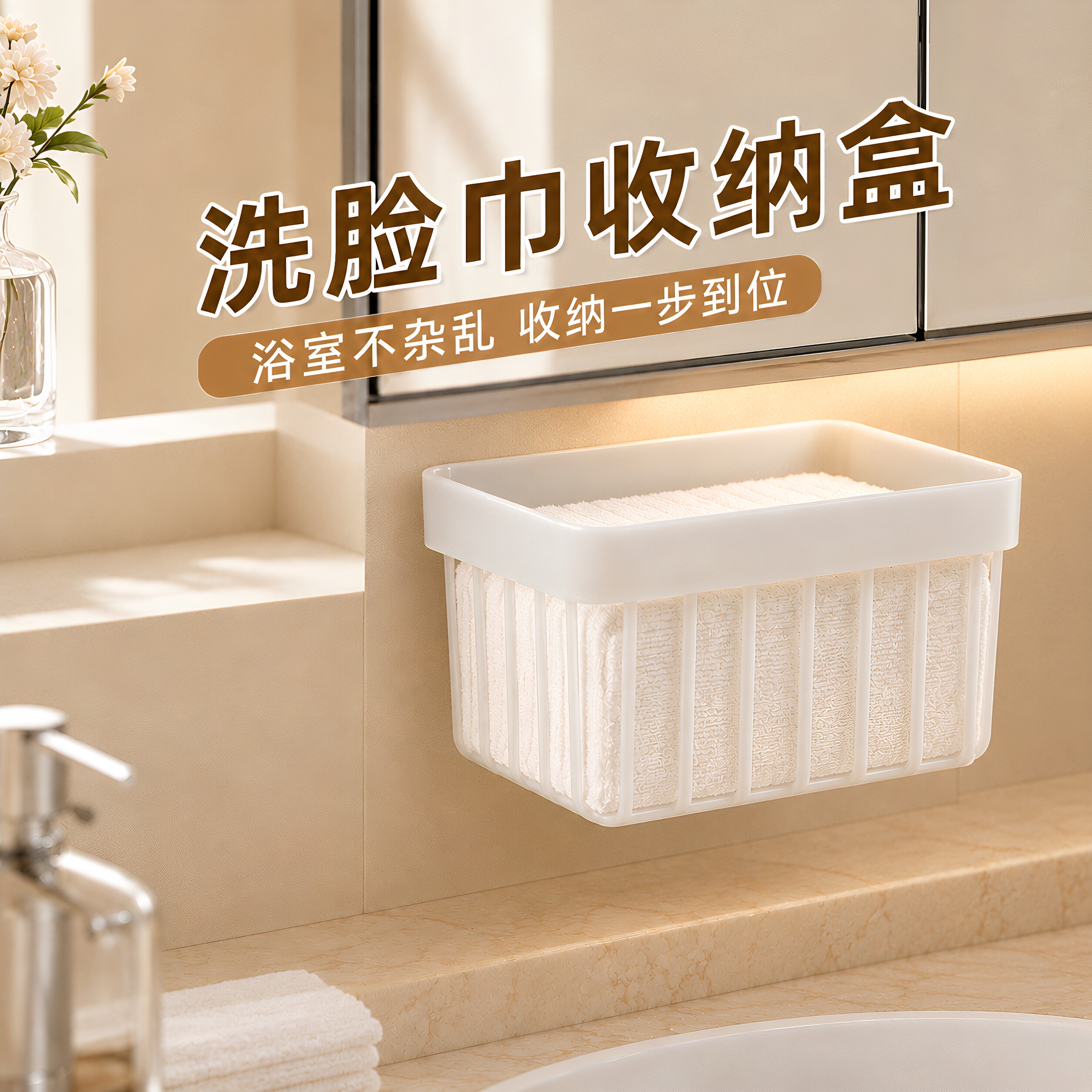 壁挂浴室洗脸巾收纳盒二次利用