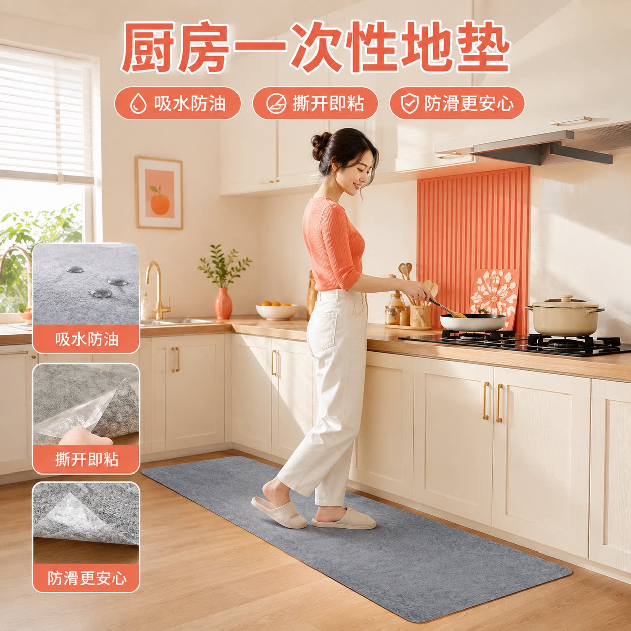 厨房一次性地垫月抛型防油防滑