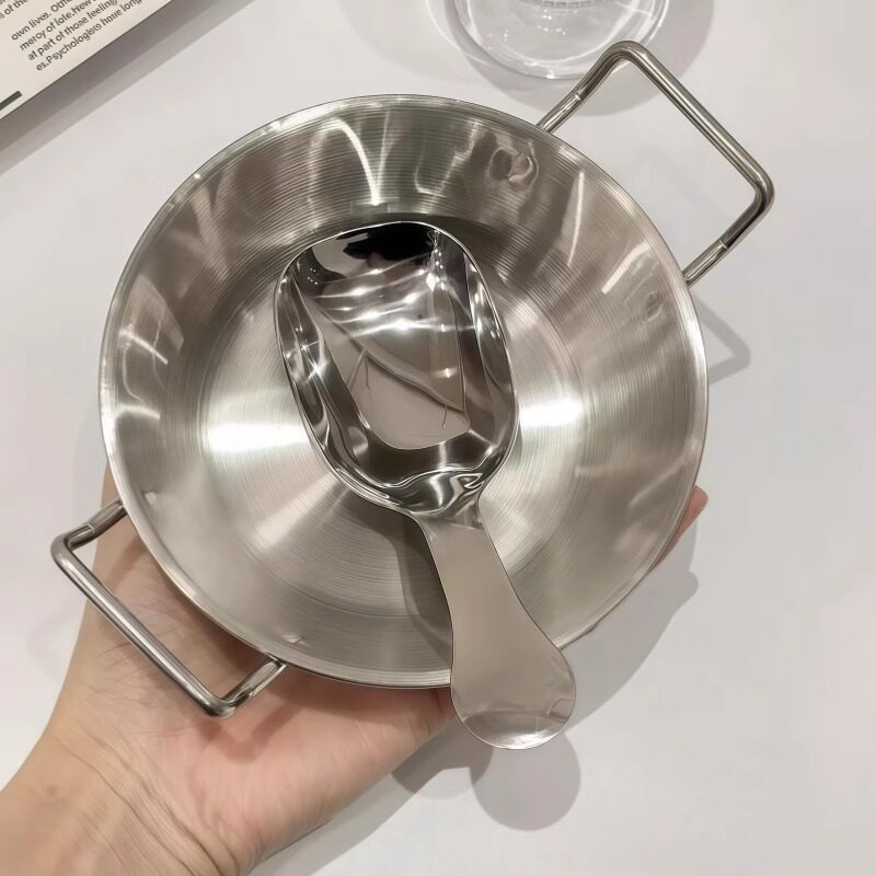 新款不锈钢韩式小吃碗双耳沙拉碗薯条油炸小碗火锅酱料碗米酒碗