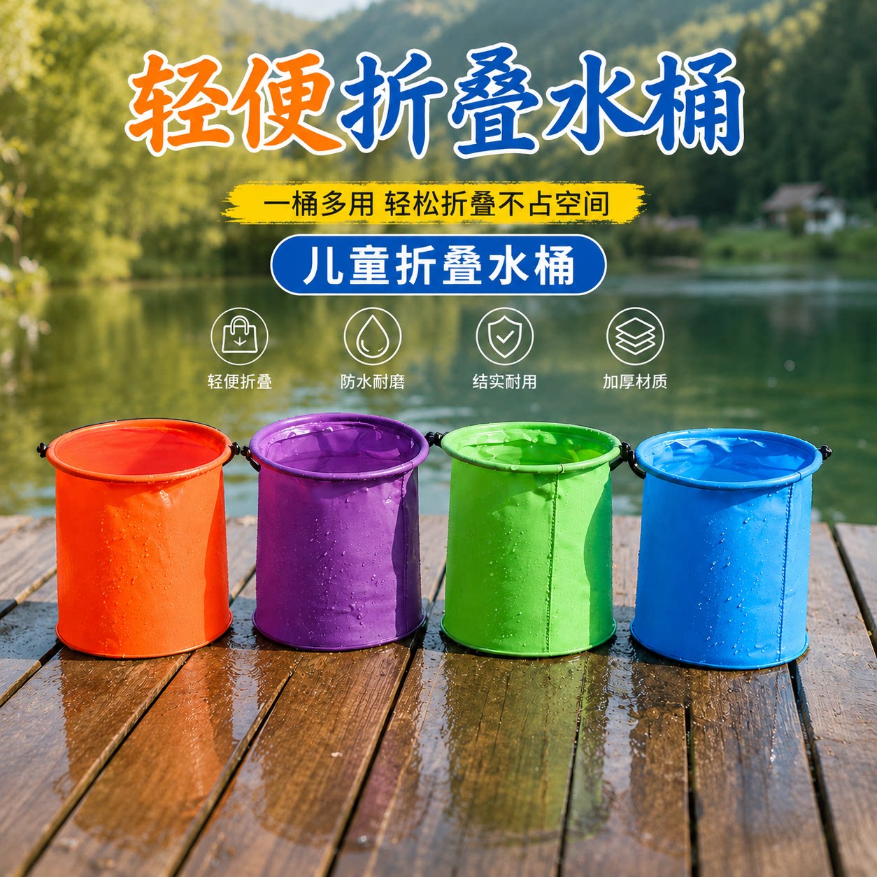 可折叠手提儿童打水桶多功能便携