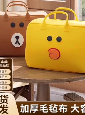 卡通包旅行包收纳手提包大容量儿童行李袋拉杆箱行李包毛毡包轻便