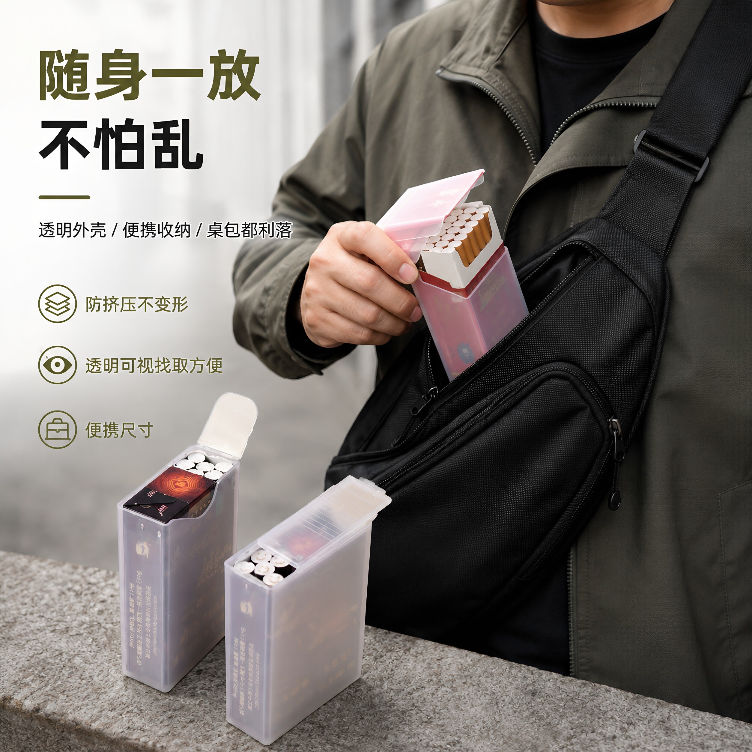 透明烟盒套便携加厚抗压20支装