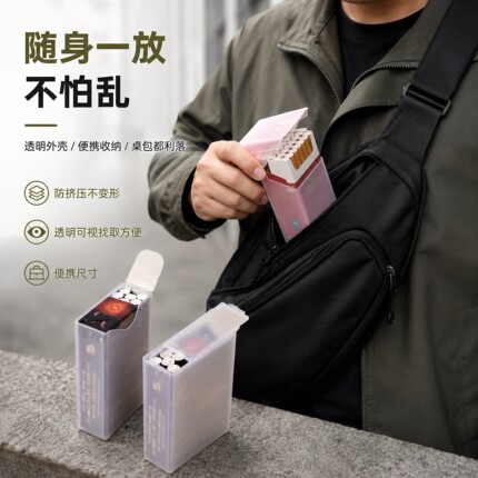 透明烟盒套便携加厚抗压20支装软硬包防汗水翻盖创意烟壳保护套