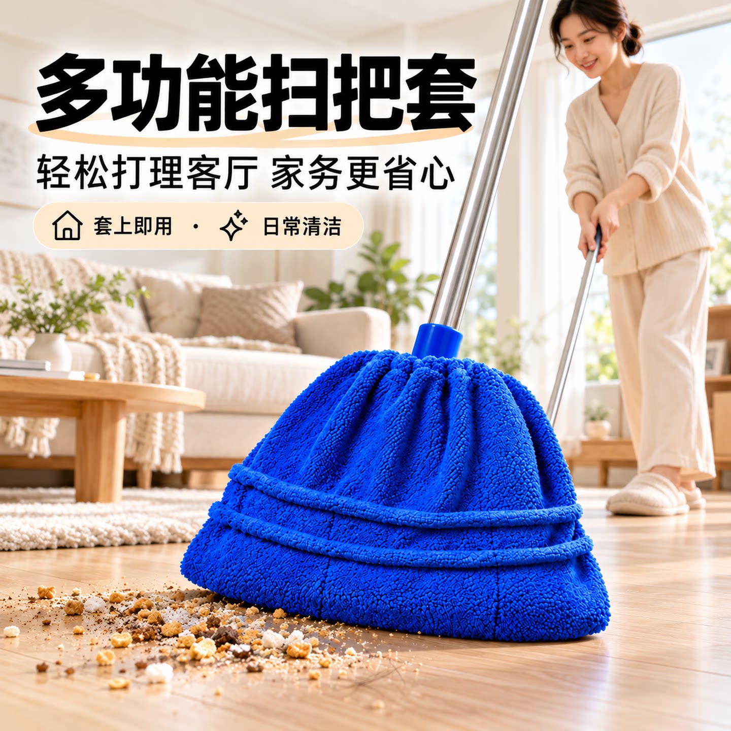 懒人扫把套布加厚超吸水拖扫一体多功能替换布套拖把套清洁除尘套