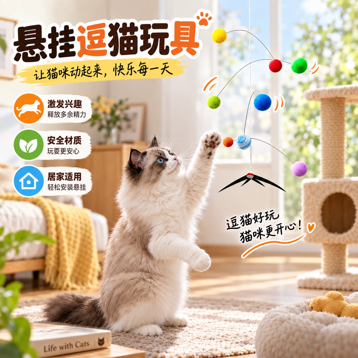 猫咪自嗨解闷悬挂逗猫棒