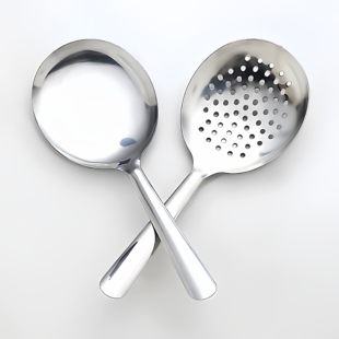 304不锈钢分餐勺子金色大号家用大饭勺汤勺漏勺酒店专用的公用勺