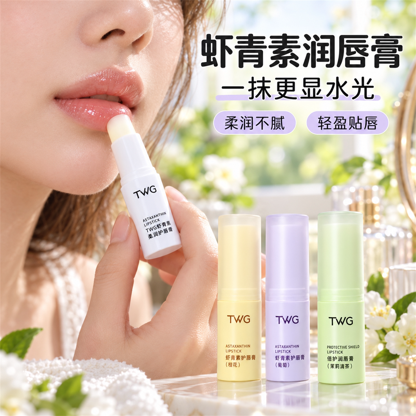 虾青素润唇膏补水保湿秋冬滋润去角质滋润唇部护理唇膏
