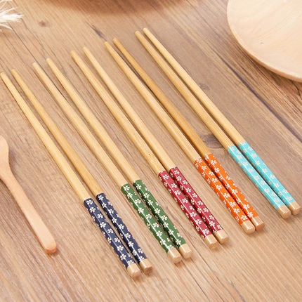 Натуральные экологичные деревянные палочки для еды из натурального дерева, ретро нескользящая кухонная утварь для домашнего использования