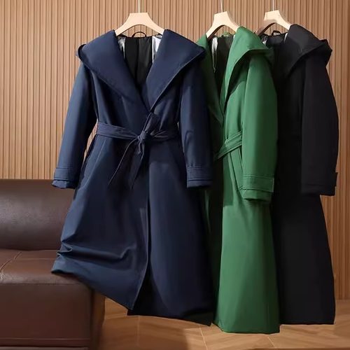 保暖风衣款鹅绒羽绒服