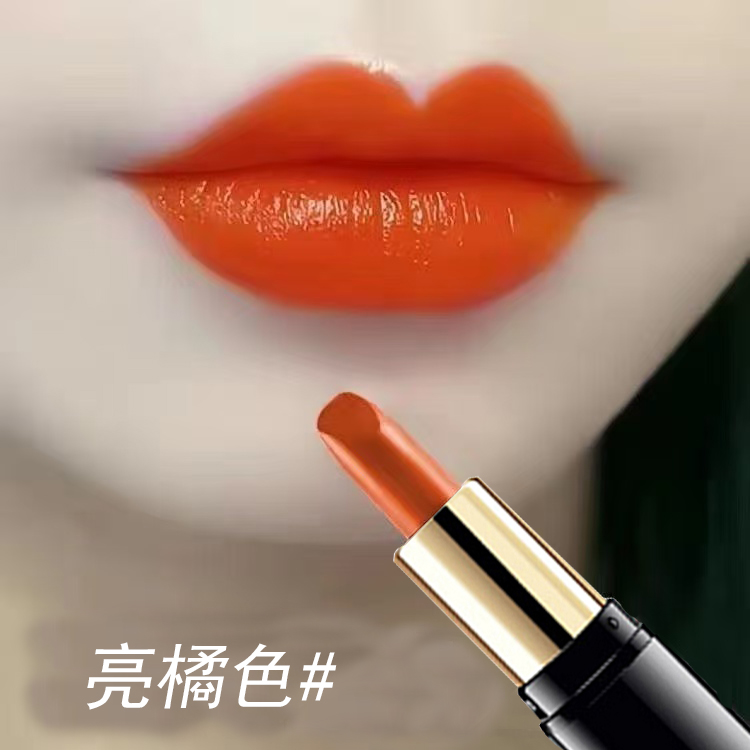 亮橘色口红学生党素颜显白