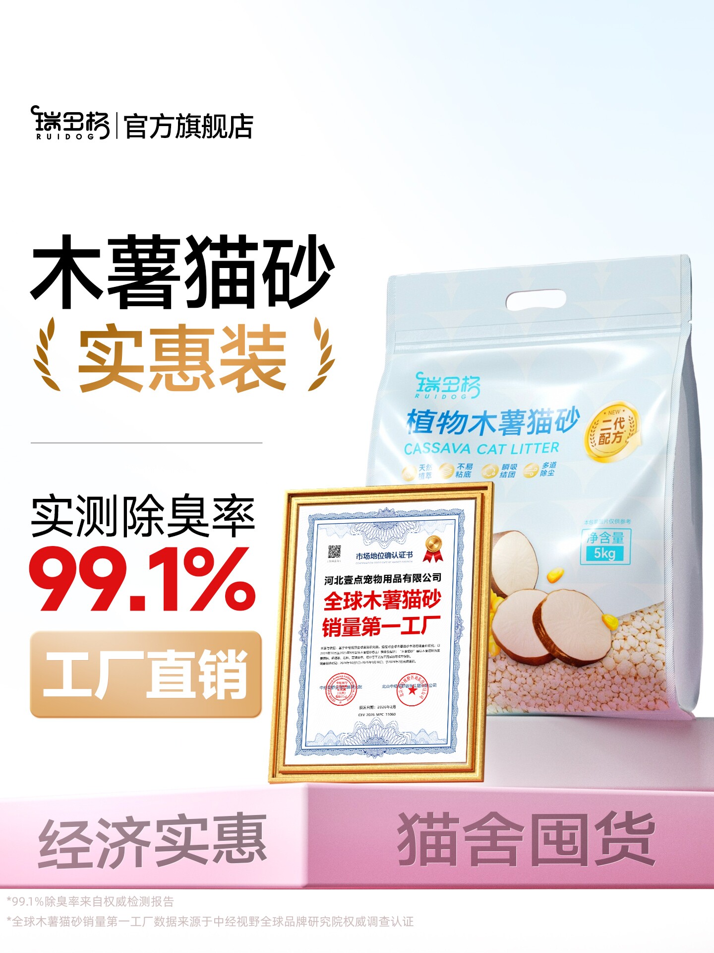 ทรายแมวมันสำปะหลังบริสุทธิ์ 5 กก. จัดส่งฟรี ถุงใหญ่ แพ็กประหยัด ผสมเต้าหู้ ดับกลิ่น แทบไม่มีฝุ่น เบนโทไนต์ดินเหนียว ป้องกันกลิ่น ฆ่าเชื้อแบคทีเรีย