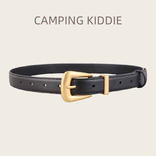 CAMPING KIDDIE新款小众设计女士真皮腰带杨树林同款牛仔裤皮带女