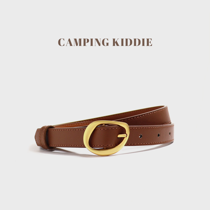 CAMPING KIDDIE皮带女款配阔腿裤配牛仔裤裙子百搭真皮女士腰带 - CAMPING KIDDIE官方店出品