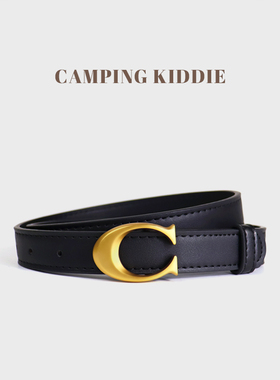 CAMPING KIDDIE法国高端真皮皮带女百搭牛仔裤西装裤带牛皮腰带