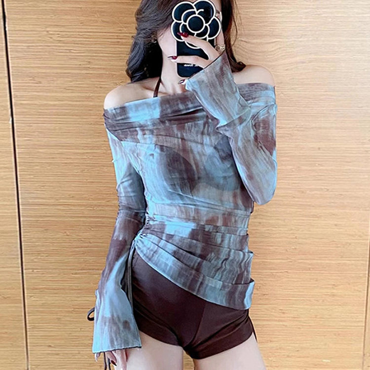 CAMPING KIDDIE泳衣女分体三件套罩衫性感比基尼保守显瘦修身泳装