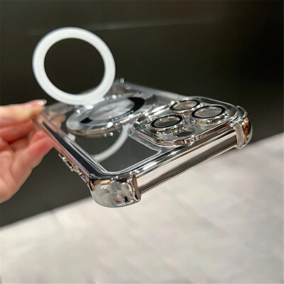 Luxury Plating Shockproof Magnetic Bracket For Magsafe Clea