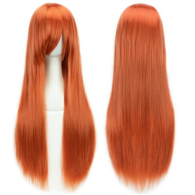 Soowee 80cm Long Synthetic Hair White Purple Cosplay Wigs P