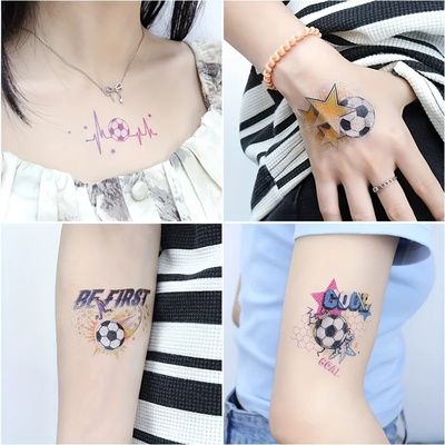 10 Sheets Temporary Tattoos for Children Football Soccer Fa