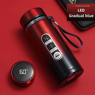 500ML-1Liter Stainless Steel Thermos Bottle with LED Temper