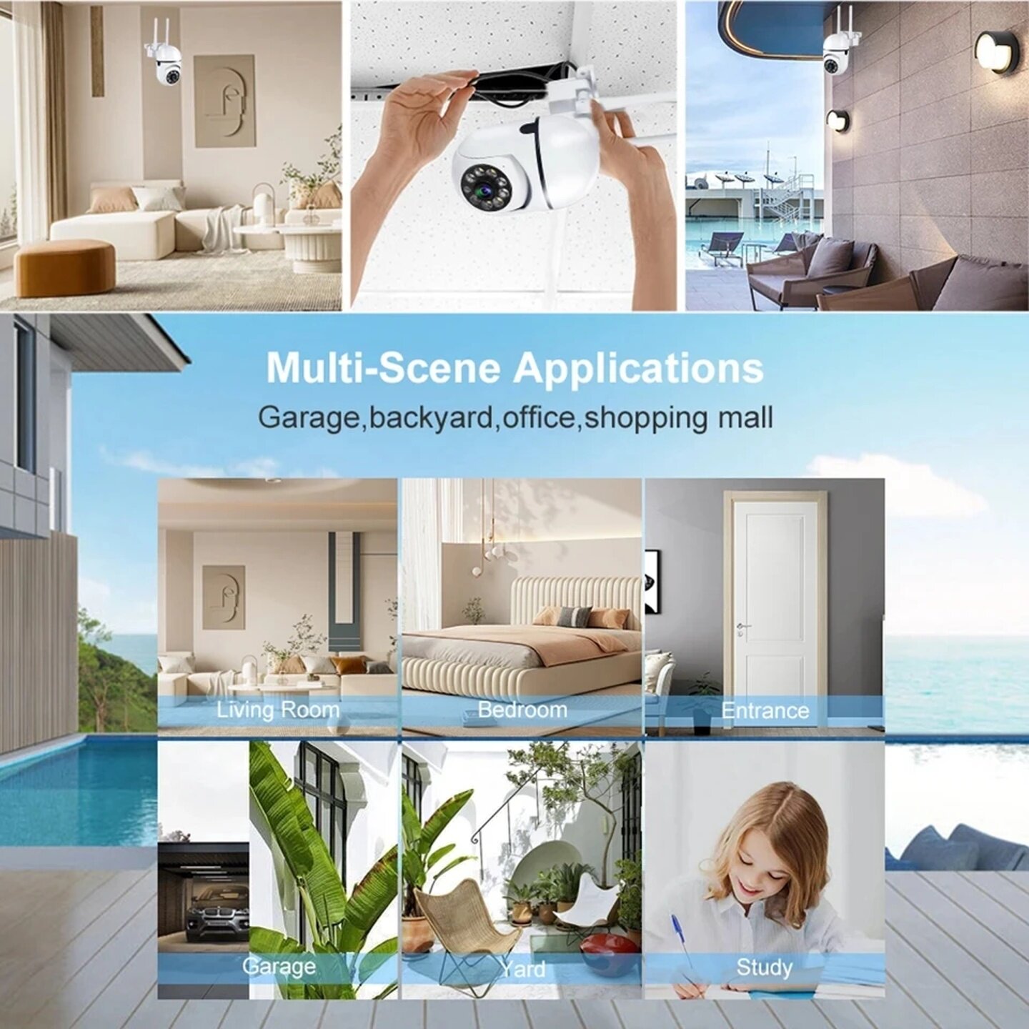 8MP Wireless Security Survillance PTZ Camera Wifi IP Outdoo