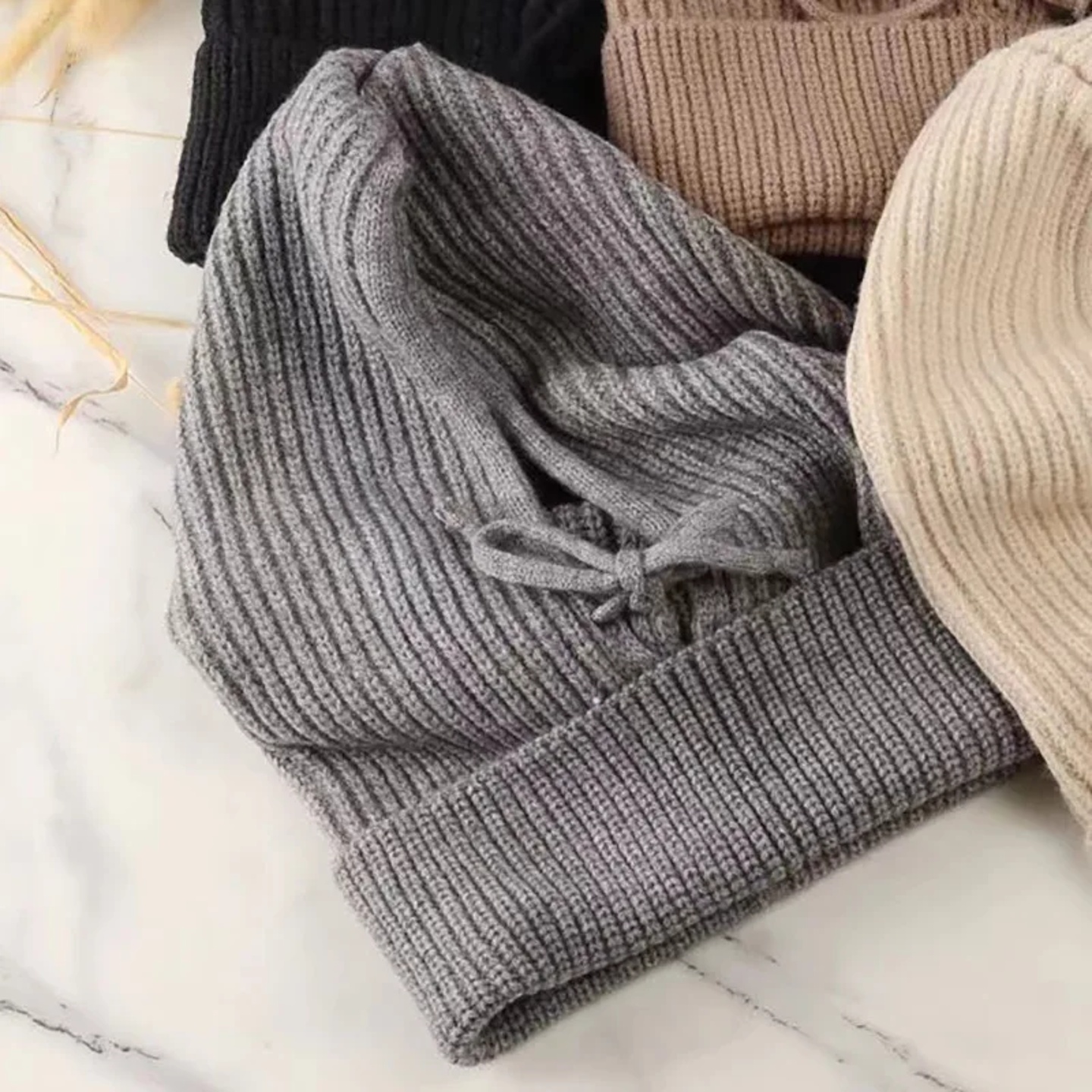 Knitted Hooded Caps Winter Balaclava Hats Women Korean Styl