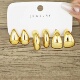 Wome Plated Chunky 6pcs Earring Gold Hoop For Waterdrop Set