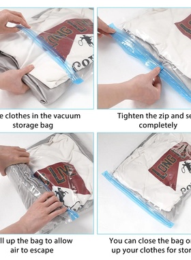 5 Packs Roll-up Storage Bags, Travel Compression Bags Reusa
