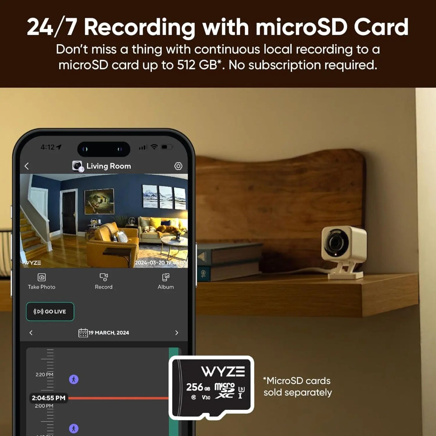 Wyze Cam v4, 2K Wi-Fi Smart Home Security Camera, Indoor/Ou