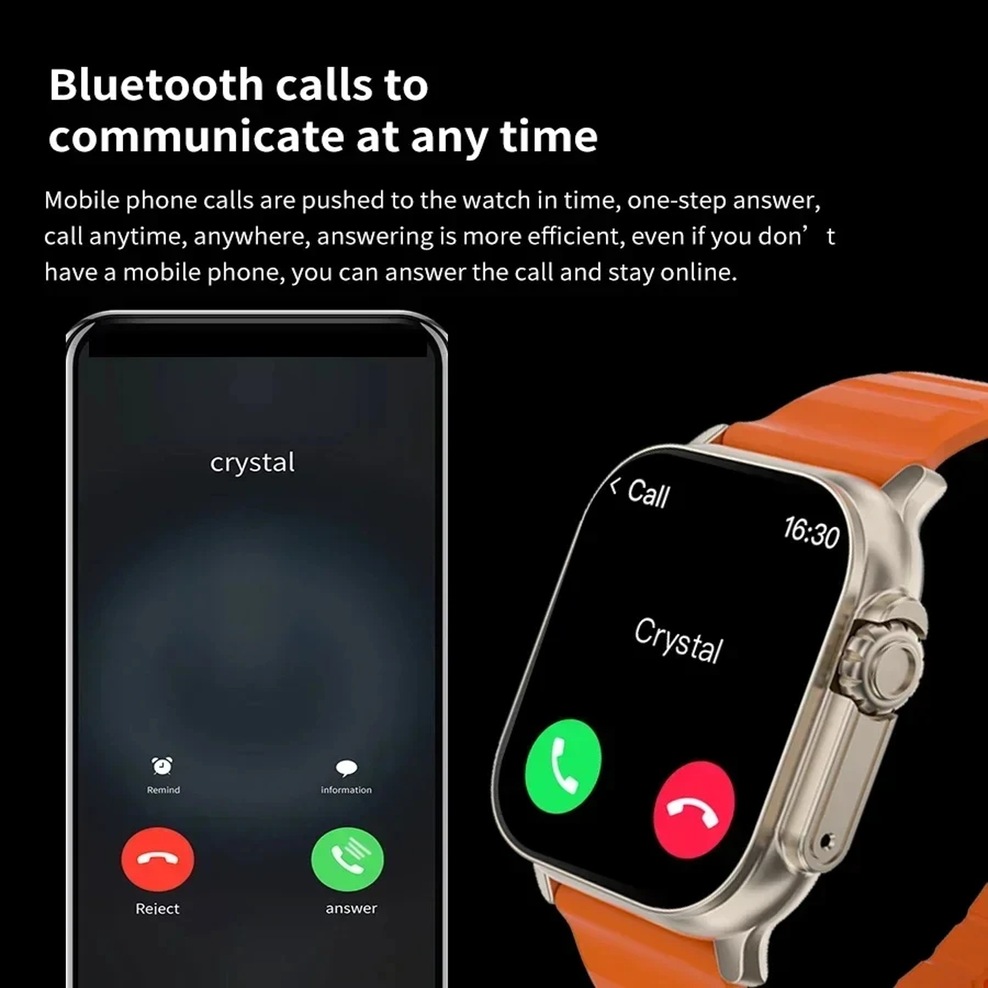 LAXASFIT Smartwatch Bluetooth Talk Smartwatch Message Alert