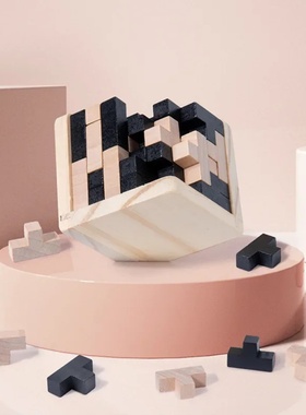 3D Cube Puzzle Luban Interlocking Creative Educational Wood