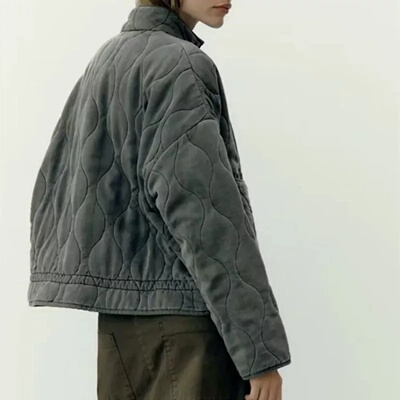 ZW Women's Cotton Jacket  2025 New Arrival Vintage Lenzing
