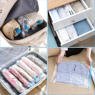 8 Pack Roll Up Compression Bags Reusable Vacuum Storage Bag