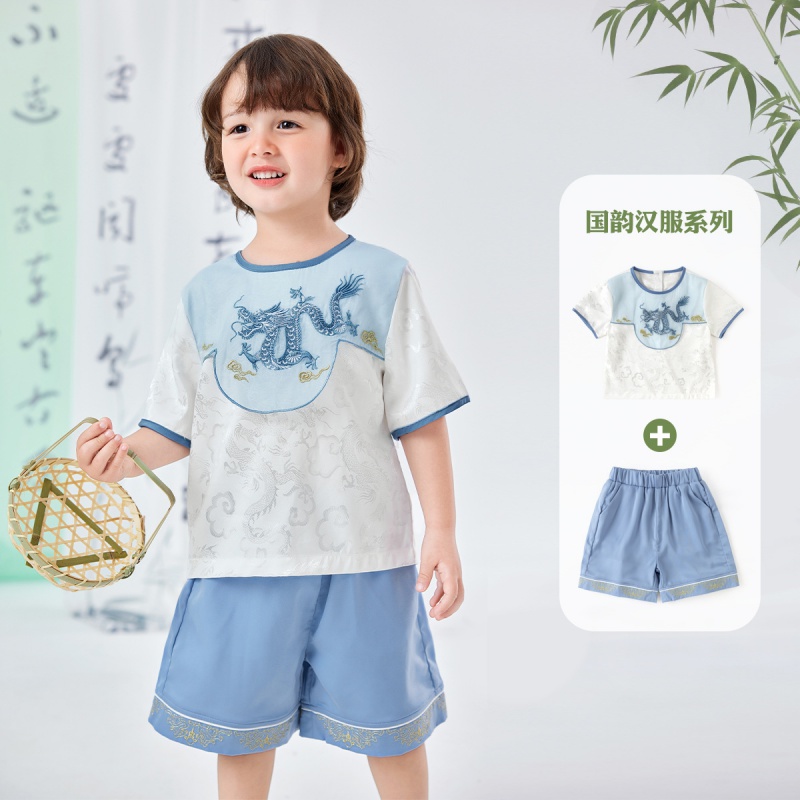 嘟嘟家宝宝短袖汉服套装国风夏季
