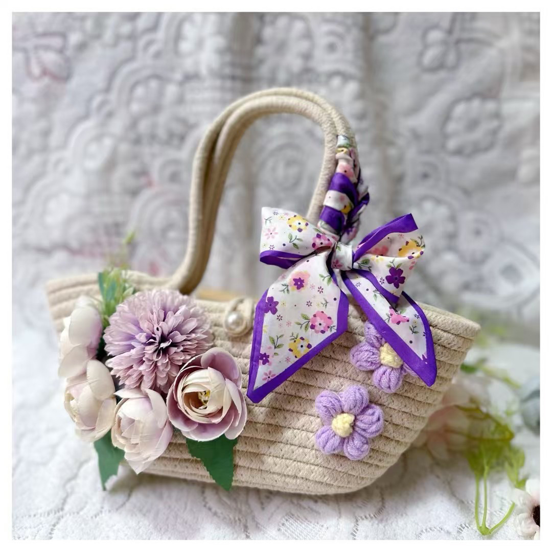 DIY编织包包手工diy包材料包花朵手提草编包礼物活动沙龙手工团建,玩具/童车/益智/积木/模型,其他手工制作,淘宝优惠券,粉丝福利购,淘宝优惠卷