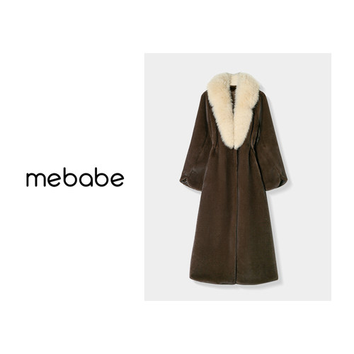 【雪冬妲己】冬款休闲设计师款中长款狐狸毛领外套24DK2215