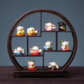 招财猫摆件小号创意家居玄关办公室书桌陶瓷装 饰迷你摆件生日礼物