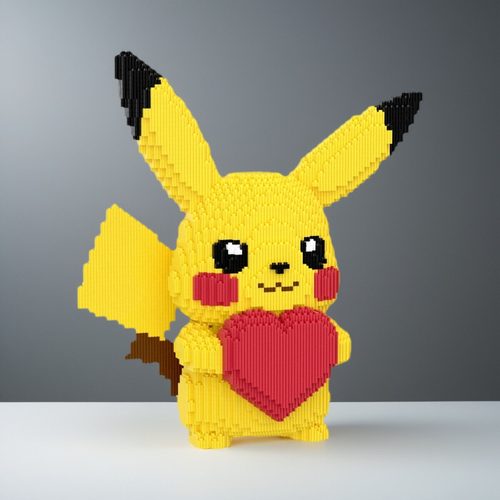 超大皮卡丘杰尼龟宝可梦拼装积木