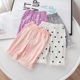 夏季 子宝宝宽松洋气花边休闲裤 薄款 儿童洋气圆点裤 韩版 女童七分裤
