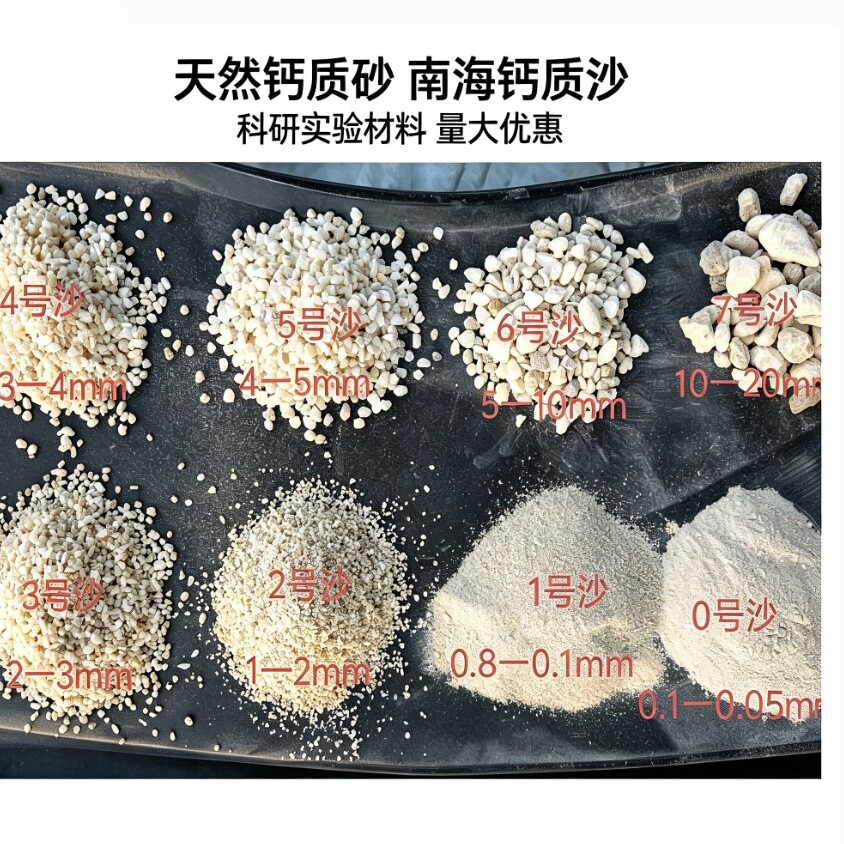 南海岛礁钙质砂无酸洗天然珊瑚打磨碎粒地质海洋工程科研试验材料